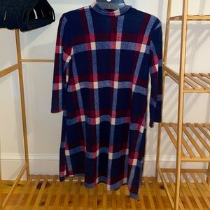 Plaid turtleneck dress